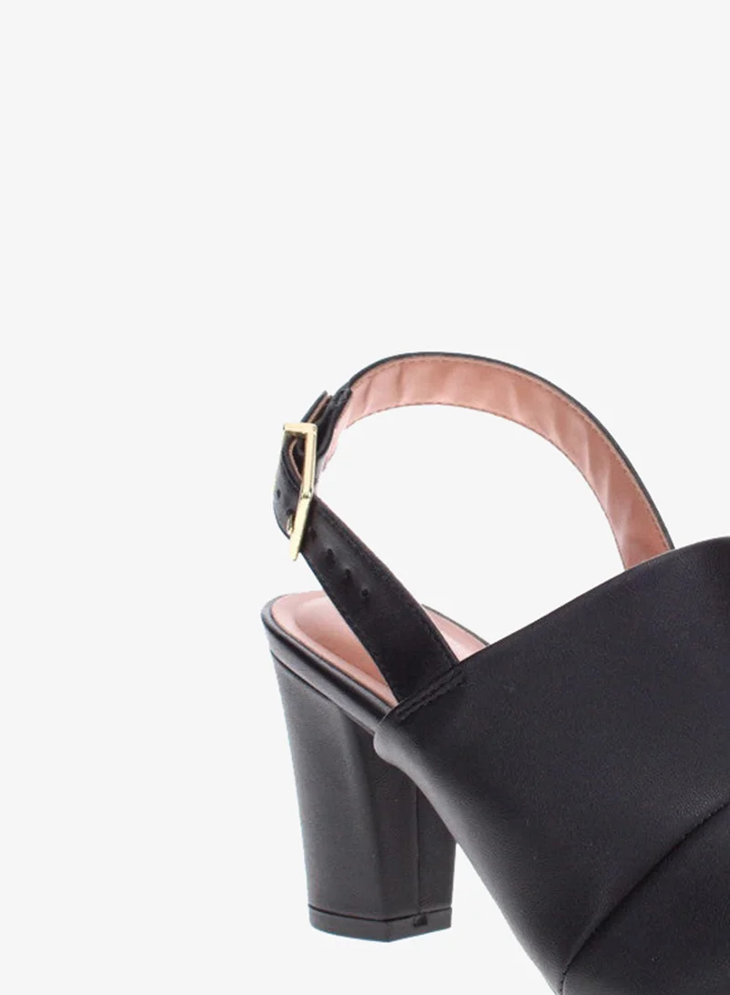 VIZZANO Black Mid Heels Sandals for Women – Sling Back Heel Sandals for Girls with Ankle Strap for Women | Best Price UAE