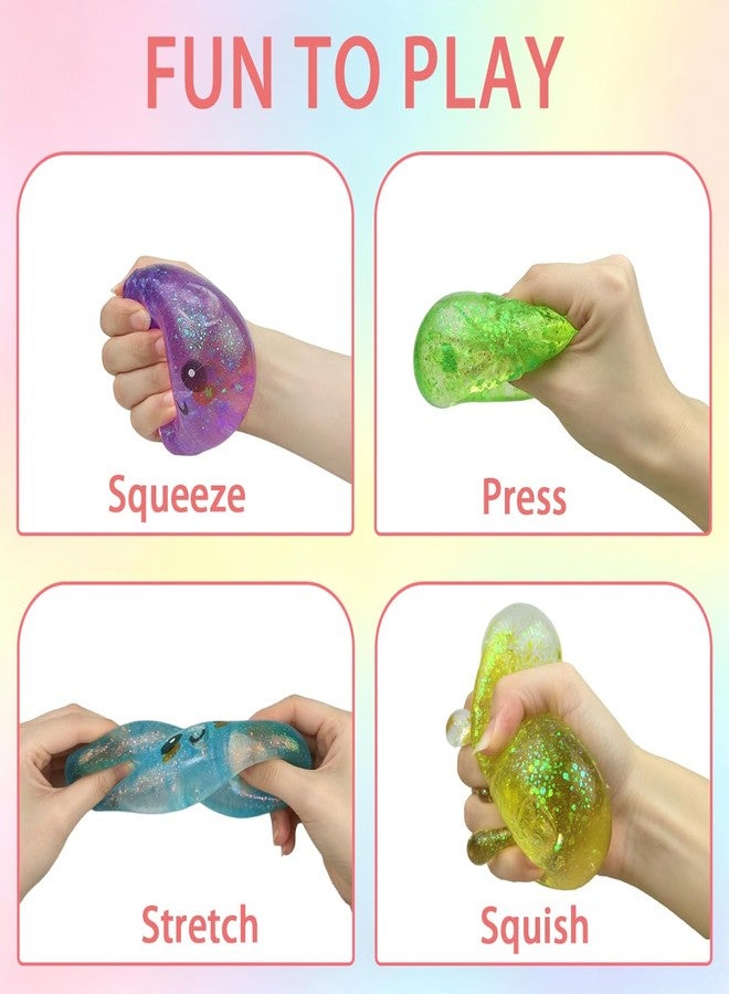 Anditoy Dumpling Stress Balls Glitter Squishy Toys Giant Squishy Mystery Box Squeeze Toys for Adults Stress Relief Desk Toys Kids Party Favors Birthday Gifts (Blue) - Image 2