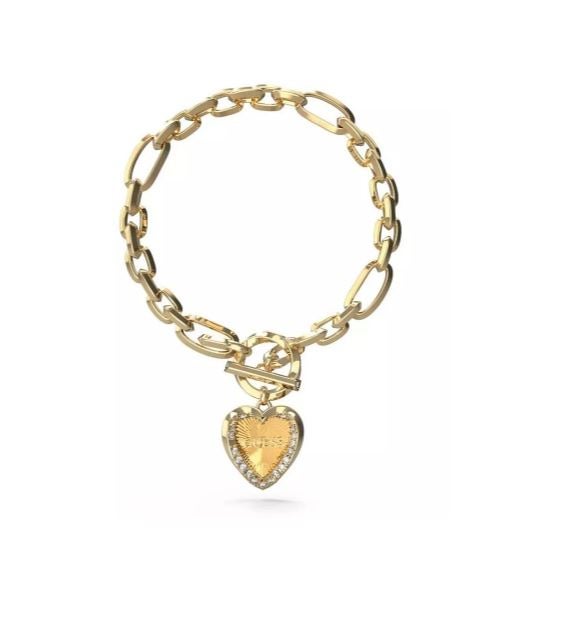 GUESS Heart & T-Bar Chain Bracelet 