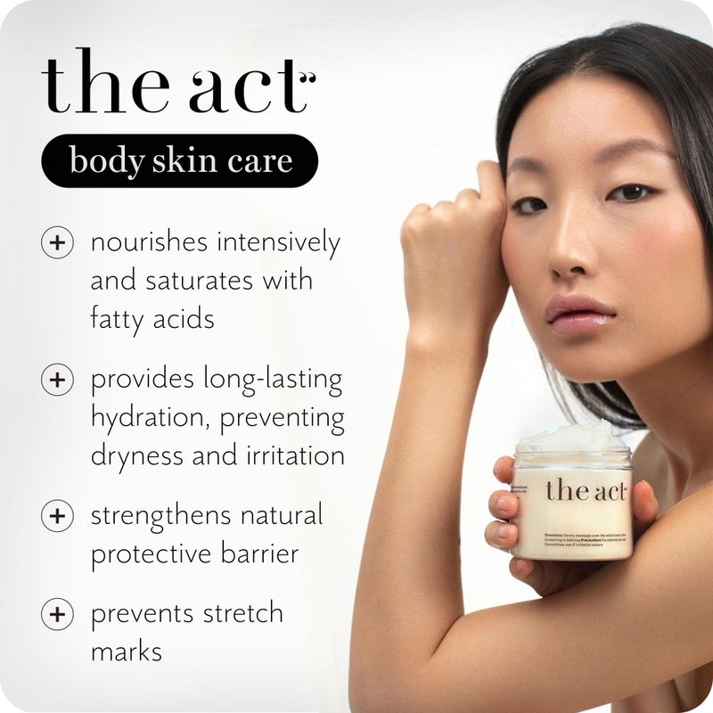 THE ACT Solid Coconut Body Butter â€“ Organic Vegan Moisturizer with Shea & Almond Oils â€“ Melts in Hands â€“ Massage Balm for Dry Skin â€“ Natural Skincare for Women & Men â€“ 6 oz with Spatula - Image 3