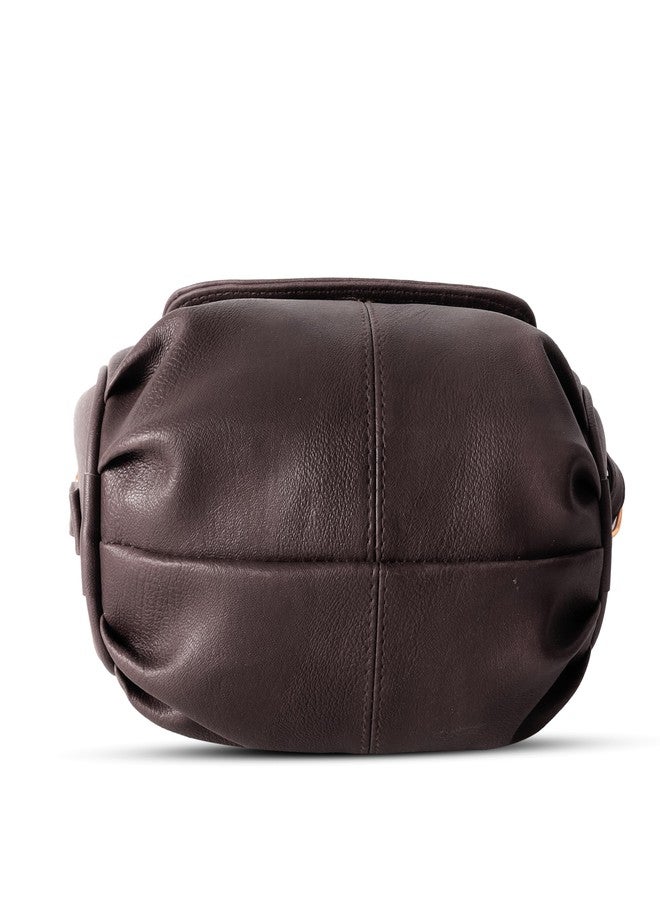 Nyfee Women's Sling Bag with Detachable Coin Pouch, Adjustable Belt, Multiple Compartments, Polyester Lining (Dark Brown) - Image 5