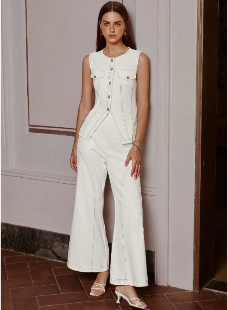 SIMPLEE Women's 2-Piece Outfit Set - Matching Top & Pants for Stylish Look