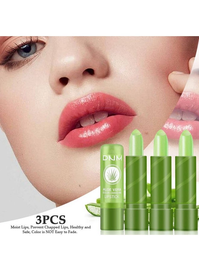 بينج بروش أحمر شفاه متغير اللون من ملكة، مرطب شفاه مغذي يدوم طويلاً، مرطب شفاه سحري متغير درجة الحرارة، مجموعة مكياج للنساء (صبار، 3 قطع (عبوة من قطعة واحدة)) - Image 2