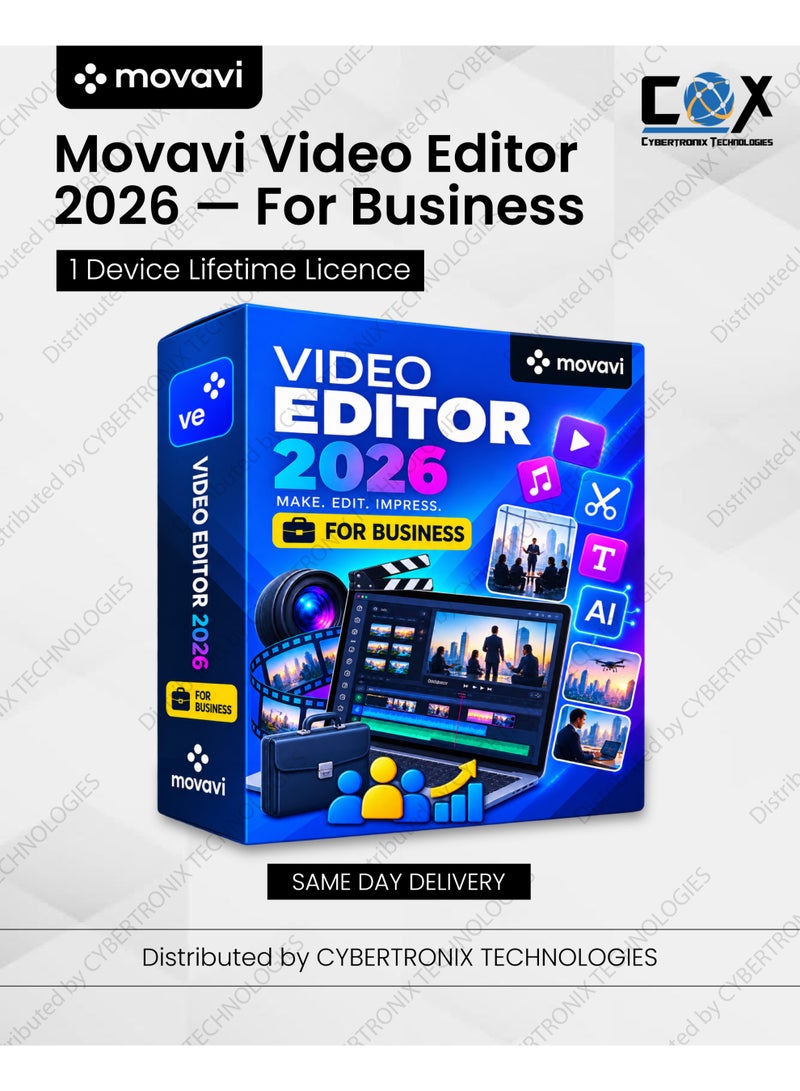 Movavi Video Editor 2026 For Business | 1 Device for Lifetime | Digital License | Same Day Delivery