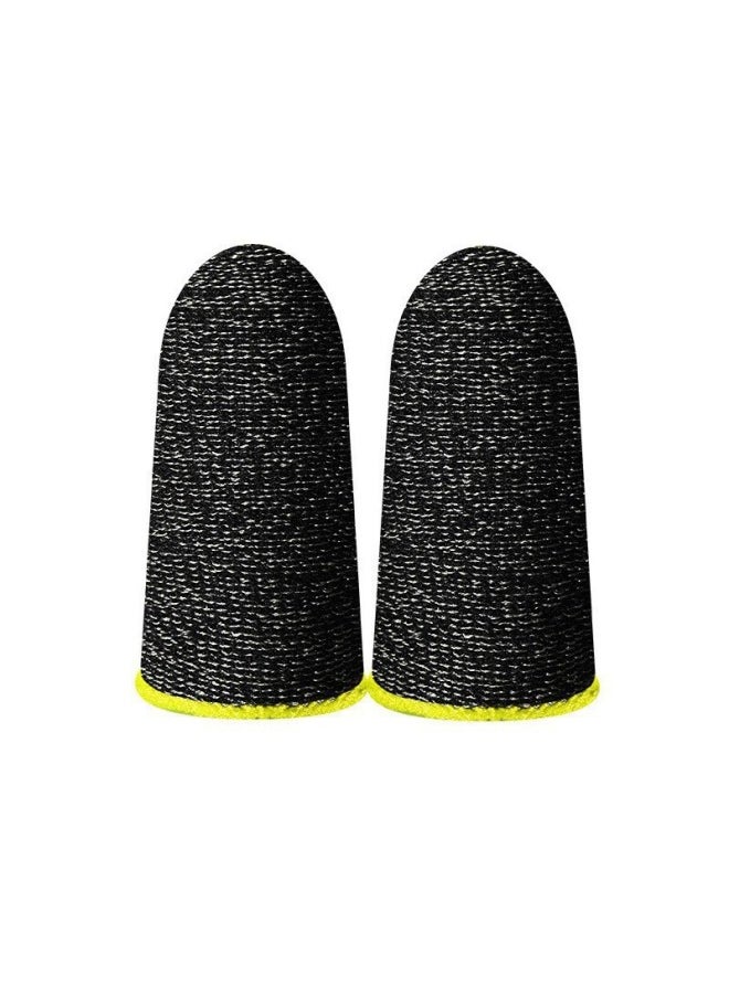 Explosive Game Finger Sleeve Eating Chicken Artifact King Electric Finger Sleeve Mobile Phone Touch Professional Breathable Sweat-proof Hand Swimming Finger Sleeve-Product Color:[Yellow] 24 Needle Silver Fiber  - Image 1