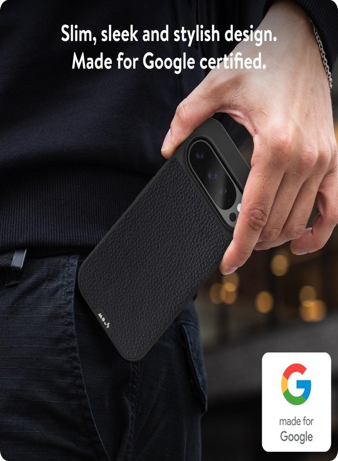 Mous for Google Pixel 9 Pro Case MagSafe Compatible - Limitless 5.0 - Black Leather - Protective Pixel 9 Pro Case - Shockproof Phone Cover - Image 2