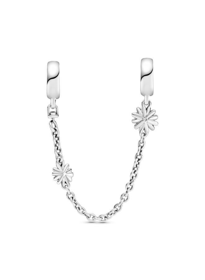 PANDORA Daisy sterling silver safety chain with clear cubic zirconia - Image 1