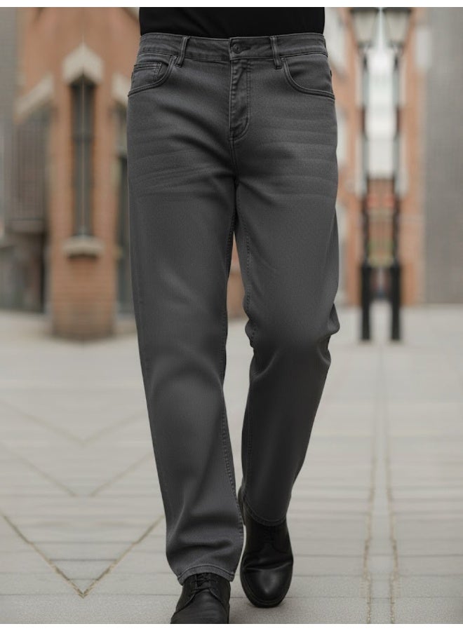 RIGO Grey Stretchable Straight Fit Jeans for Men - Image 1