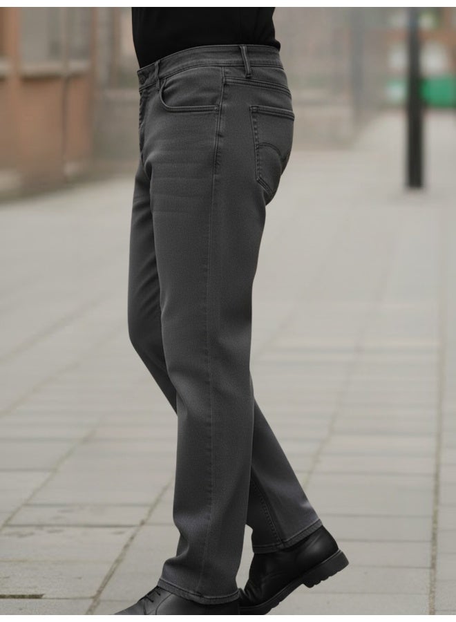 RIGO Grey Stretchable Straight Fit Jeans for Men - Image 3
