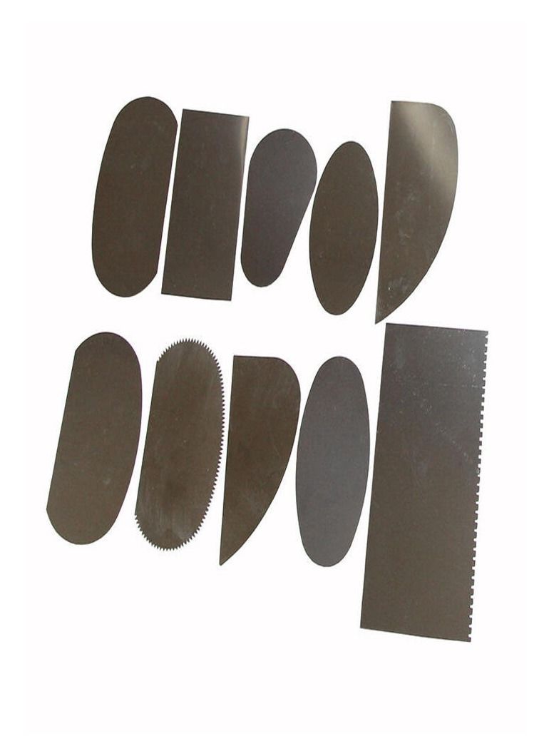 10 قطعة أدوات تقطيع فولاذية من السيراميك مكشطة فولاذية مسننة فخار طين مكشطة فولاذية لأدوات الفخار مكشطة الطين البوليمر - Image 1