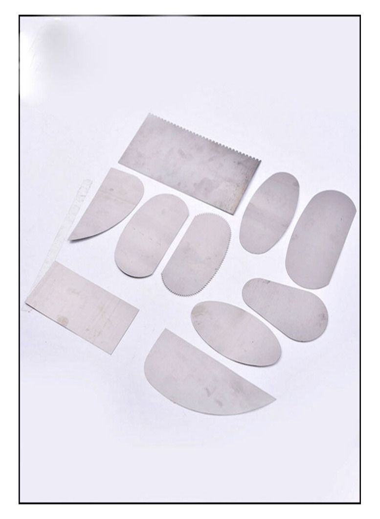 10 قطعة أدوات تقطيع فولاذية من السيراميك مكشطة فولاذية مسننة فخار طين مكشطة فولاذية لأدوات الفخار مكشطة الطين البوليمر - Image 3