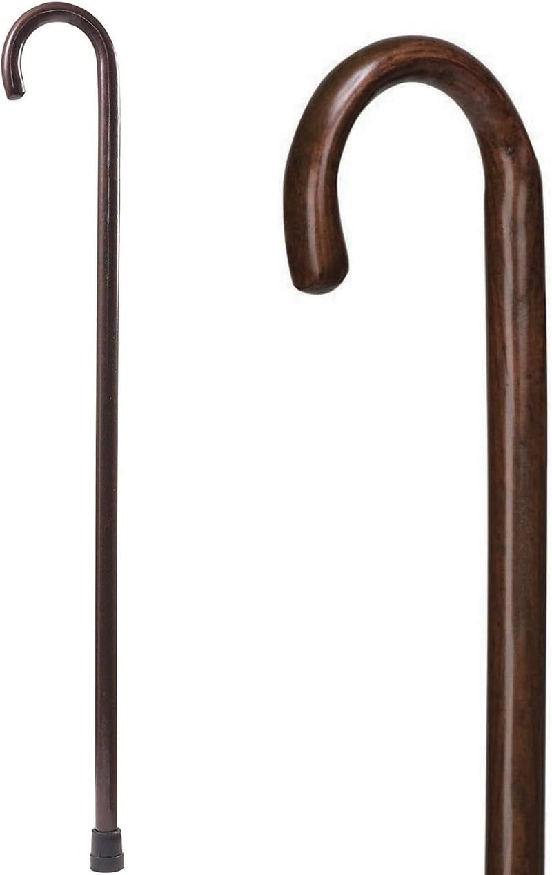 DMI Lightweight Wooden Walking Cane with Curved Handle - Durable Walnut Walking Stick, Made in the USA - Image 1