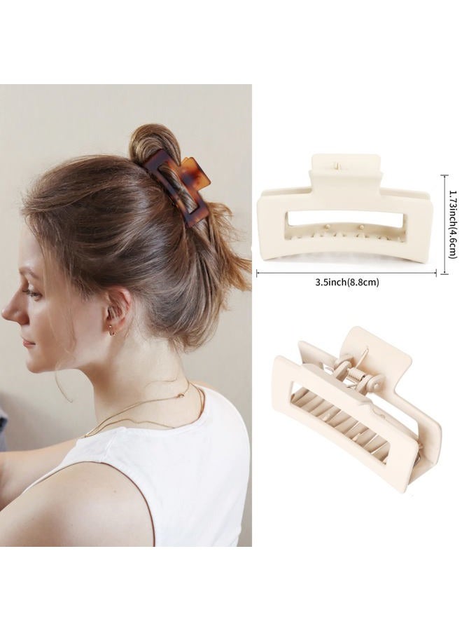 Vsiopy Big Hair Claw Clips for Women Thick Hair Nonslip Medium Large Claws Clip for Thin Hair, 5 Pack Hair Clamps, 5 Pack Square Hair Claws Strong Hold Hair Jaw Clips - Image 5