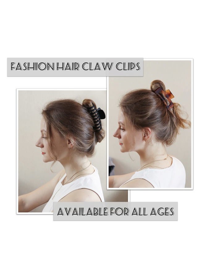 Vsiopy Big Hair Claw Clips for Women Thick Hair Nonslip Medium Large Claws Clip for Thin Hair, 5 Pack Hair Clamps, 5 Pack Square Hair Claws Strong Hold Hair Jaw Clips - Image 4