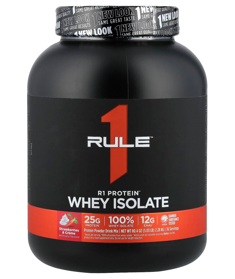 R1 Protein™ Whey Isolate Strawberries & Creme 5.03 lbs (2.28 kg)