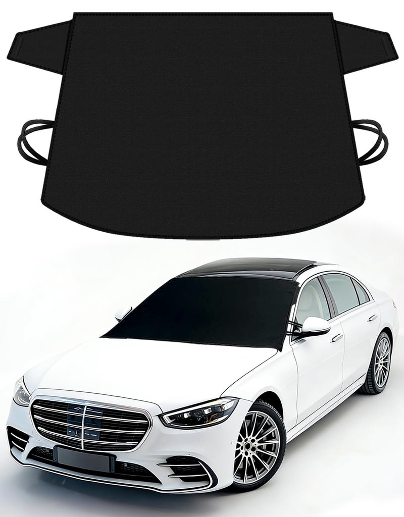 MarisFlow Windshield Cover for Ice & Snow, Heavy-Duty 600D Oxford Fabric, Universal Fit for Cars, SUVs, Trucks, Vans, RVs, Waterproof Frost Wind Resistant Winter Windshield Protector (69"Ã—42") - Image 1