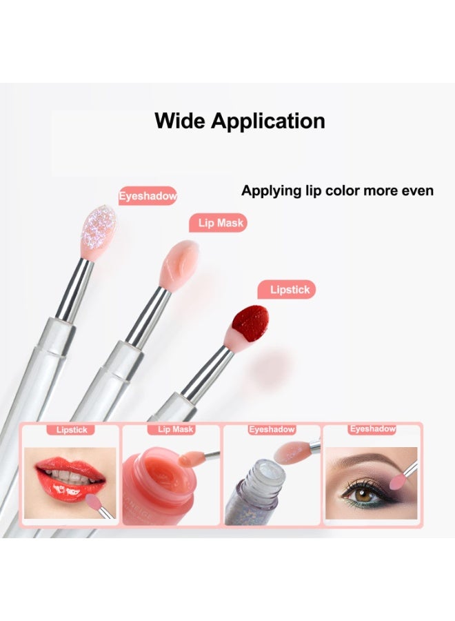 Lip Brush, Silicone Lip Applicator Reusable 3PCS Lip Mask Applicator, Silicone Retractable Lip Gloss Balm Applicator Eyeshadow Lip Scrub Brush Applicators Disposable - Image 3