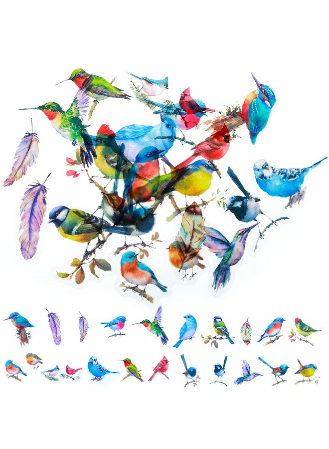 Aster 80Pcs Fly Bird Stickers Clear Bird Stickers Decals For Kids Children Pet Bird Stickers Craft Stickers For Scrapbooking Cardlaptopwall Window (20 Styles 12 Inch) - Image 2