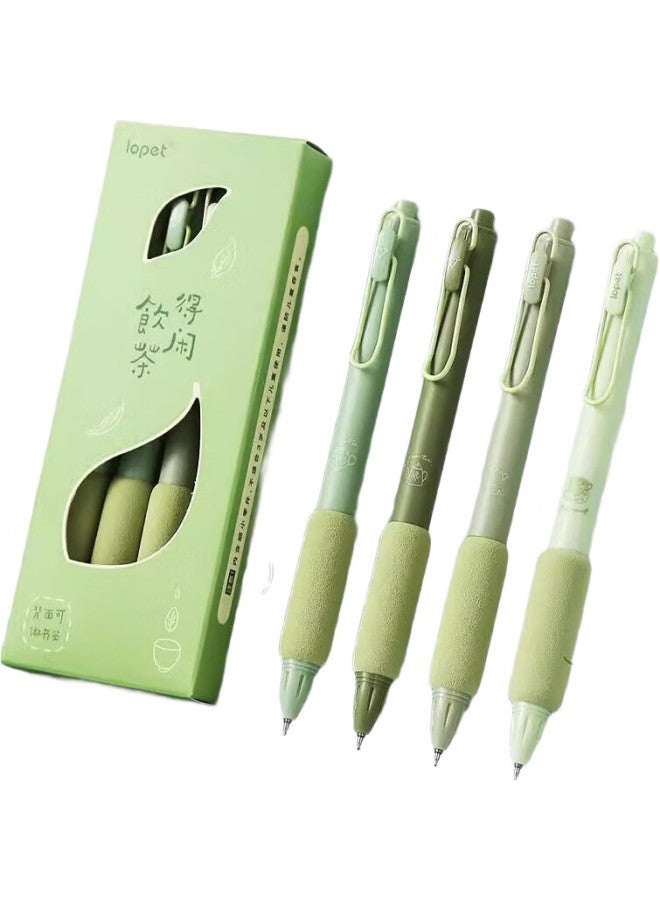 Lopet Lt-1286 Retractable Gel Pen, Stylish Black Ink, Quick-Drying, For Exam Practice, Student 0.5Mm Water-Based Black Pen, Push-Button, For Middle School Students, Ballpoint Pen, Press-Type Carbon Pen - Image 3
