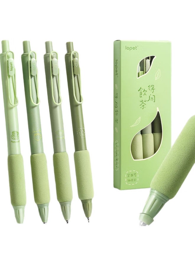 Lopet Lt-1286 Retractable Gel Pen, Stylish Black Ink, Quick-Drying, For Exam Practice, Student 0.5Mm Water-Based Black Pen, Push-Button, For Middle School Students, Ballpoint Pen, Press-Type Carbon Pen - Image 2