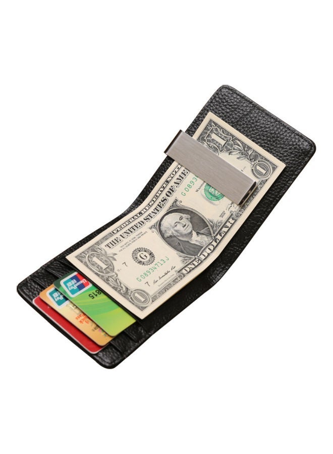 NIBEMINENT Leather Wallet Money Clip Black  - Image 1