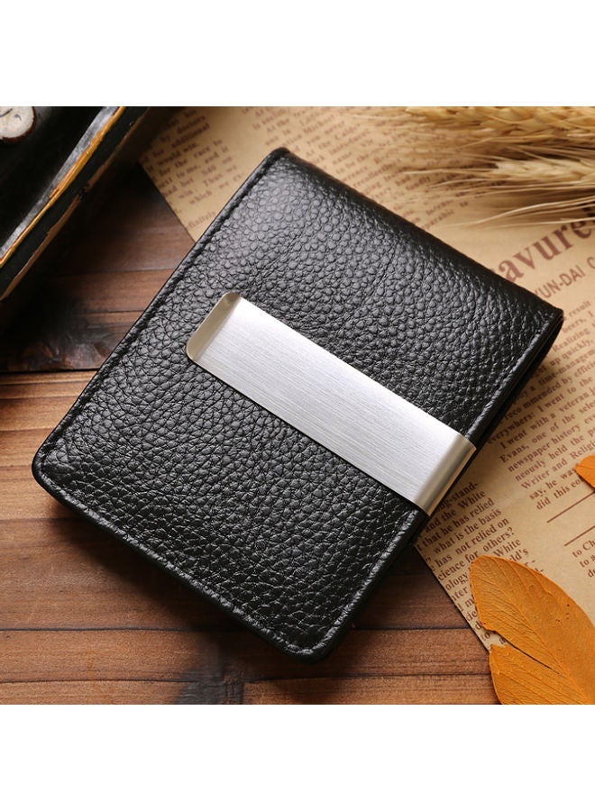 NIBEMINENT Leather Wallet Money Clip Black  - Image 3