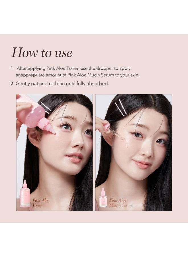 APRILSKIN 2-PACKS Pink Aloe Mucin Serum | 78% Pink Aloe + 2% Niacinamide Hydrating Soothing Brightening for All Skin Types 30ml*2 - Image 5