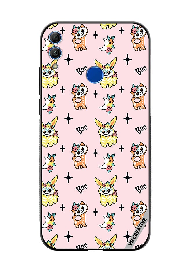 Protective Case Cover For Honor 10 Lite Skeletons Of Cute Animals On Pink Design Multicolour