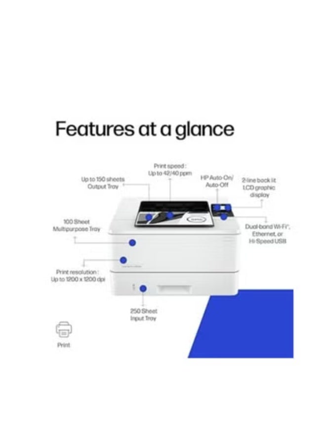 Monochrome Laser Printer with Automatic Duplex Printing, Dual-Band Wi-Fi and Ethernet Connectivity, Energy Efficient Design for Home, Office and Business Workspaces - Image 3