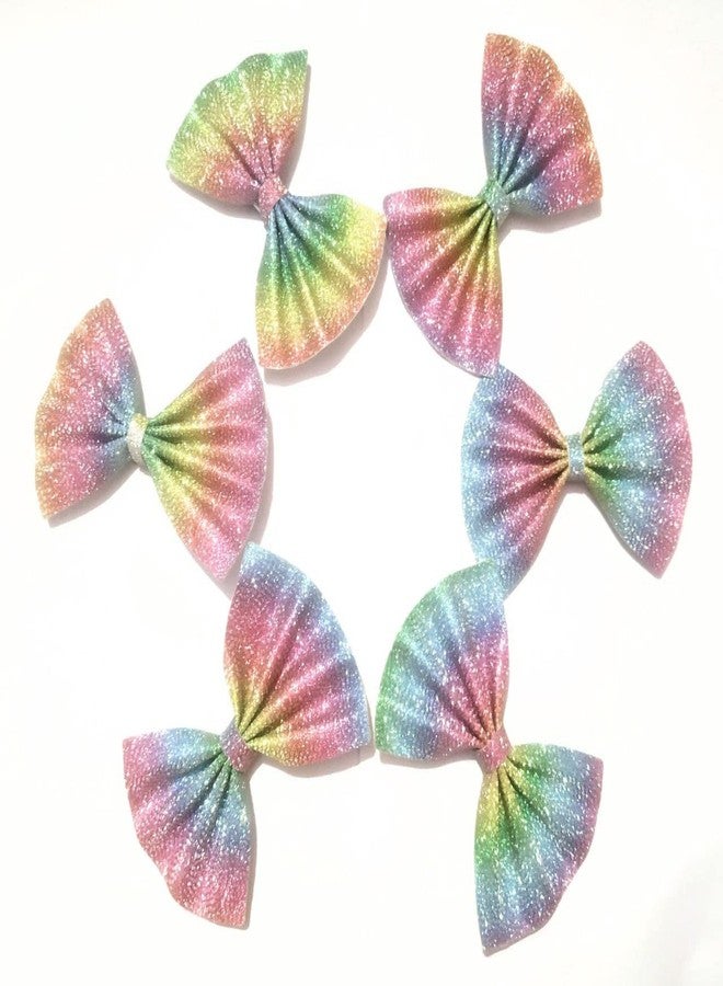 BRIKSHI Large Glitter Hair Bows Ties for Girls Women Silk-Stylish French Bow Hair Clip Bowknot Hair Barrettes Bow (MULTICOLORED) color Pack Of 4 - Image 5