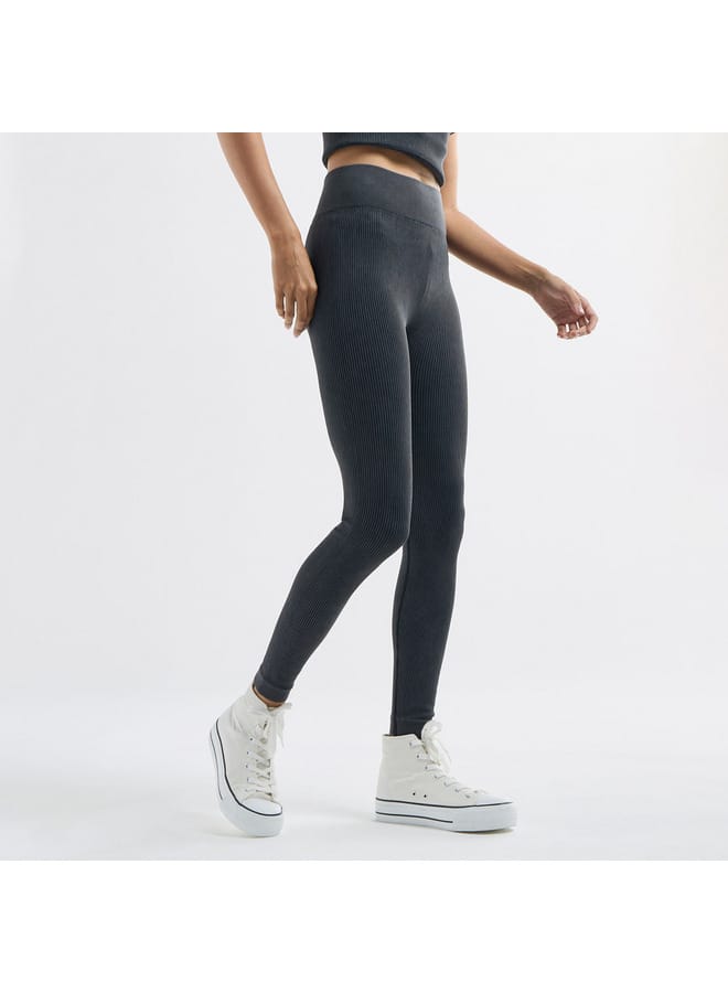 Splash FAV Ribbed Leggings with Elasticated Waistband  - Image 1