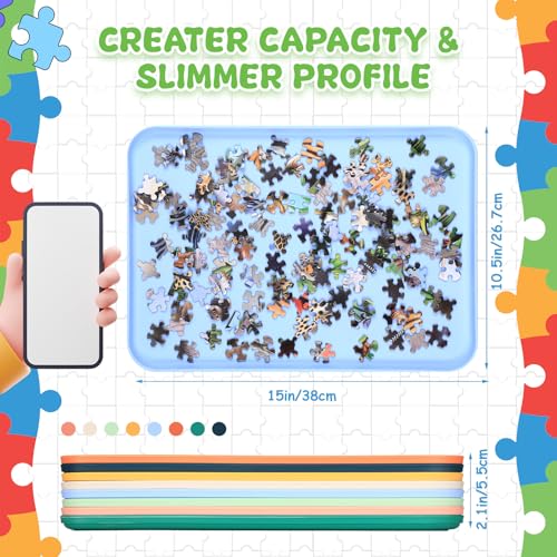 LOYIM 8 Pcs 15 x 105 Extra Large Puzzle Sorting Trays Stackable Puzzle Trays for Sorting Piece Sorter Jigsaw Storage Accessory for Sorting 2000300050006000 Pieces - Image 5