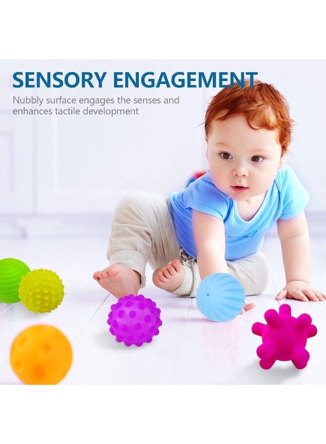 ROHSCE Baby Textured Multi Sensory Toys Massage Ball Gift Set BPA Free for Toddlers 1-3 Soft Balls Montessori Infant Baby Toys 6 to 12 Months 6 Pack - Image 3
