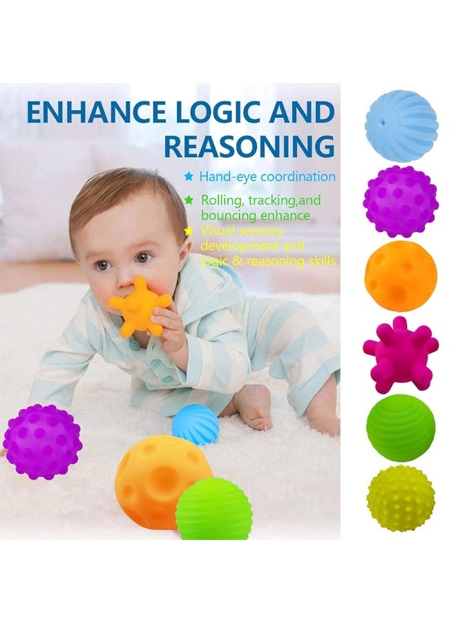 ROHSCE Baby Textured Multi Sensory Toys Massage Ball Gift Set BPA Free for Toddlers 1-3 Soft Balls Montessori Infant Baby Toys 6 to 12 Months 6 Pack - Image 4