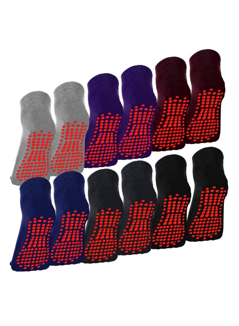 SYOSI 12 زوج من جوارب اليوغا غير القابلة للانزلاق مع قبضة للنساء - قبضة لاصقة مضادة للانزلاق للبيلاتس، الباليه، البار، مجموعة متنوعة من الألوان - Image 1