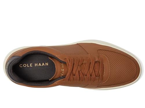 COLE HAAN حذاء كول هان للرجال غراند كروس كورت العصري المثقوب، جلد بني بريطاني/عاجي، 10-م أمريكي - Image 3