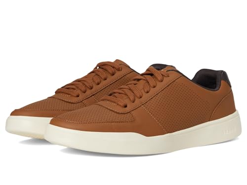 COLE HAAN حذاء كول هان للرجال غراند كروس كورت العصري المثقوب، جلد بني بريطاني/عاجي، 10-م أمريكي - Image 2