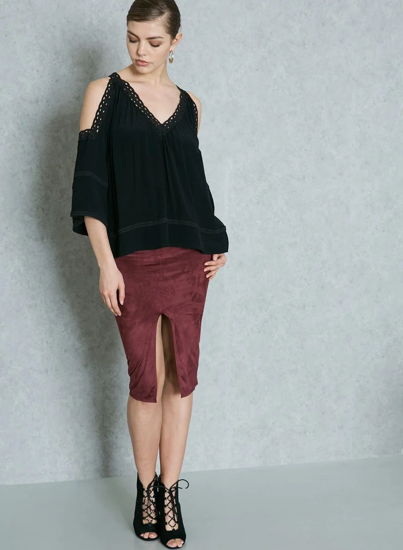 Missguided Front Split Bodycon Skirt