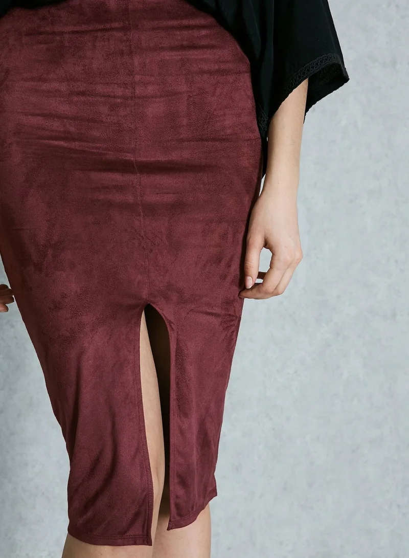 Missguided Front Split Bodycon Skirt