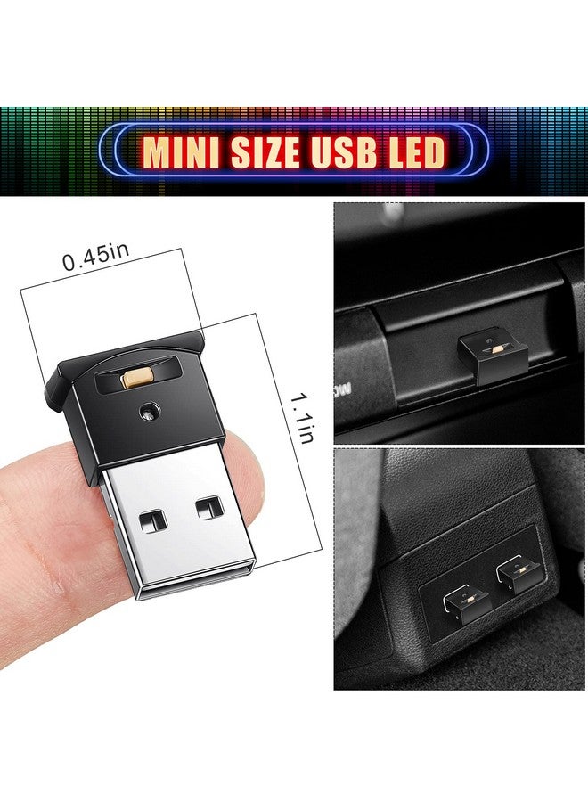 فريندا Frienda 4 قطع مصابيح LED صغيرة بمنفذ USB، إضاءة داخلية LED للسيارة RGB DC 5V إضاءة جو LED ذكية بمنفذ USB، إضاءة لوحة مفاتيح الكمبيوتر المحمول، ديكور المكتب المنزلي، مصباح ليلي، سطوع قابل للتعديل، 8 ألوان  - Image 5