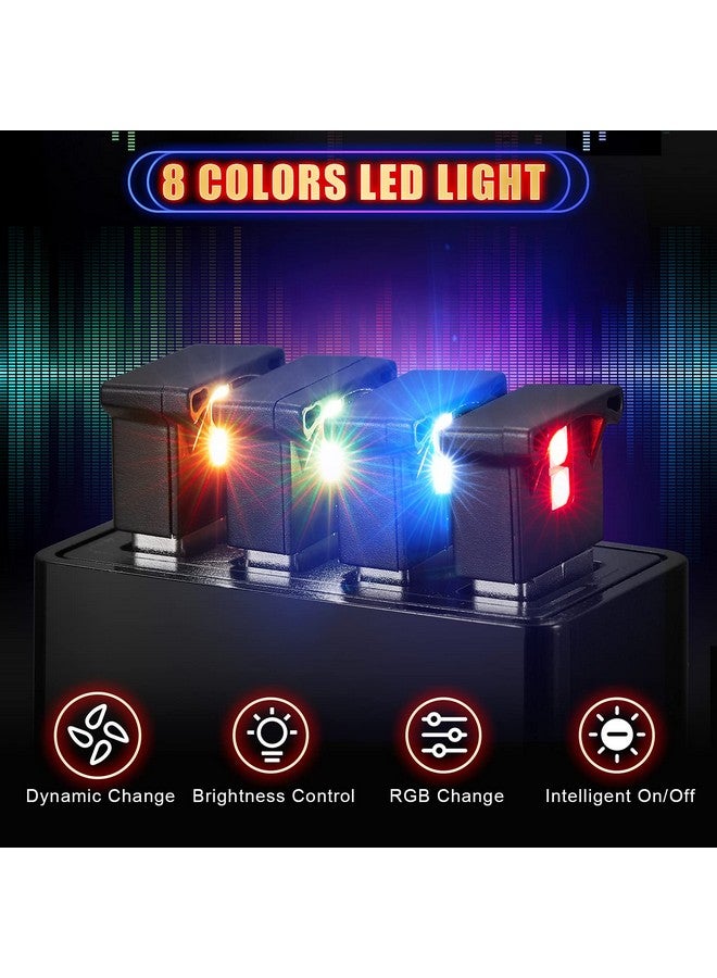 فريندا Frienda 4 قطع مصابيح LED صغيرة بمنفذ USB، إضاءة داخلية LED للسيارة RGB DC 5V إضاءة جو LED ذكية بمنفذ USB، إضاءة لوحة مفاتيح الكمبيوتر المحمول، ديكور المكتب المنزلي، مصباح ليلي، سطوع قابل للتعديل، 8 ألوان  - Image 2
