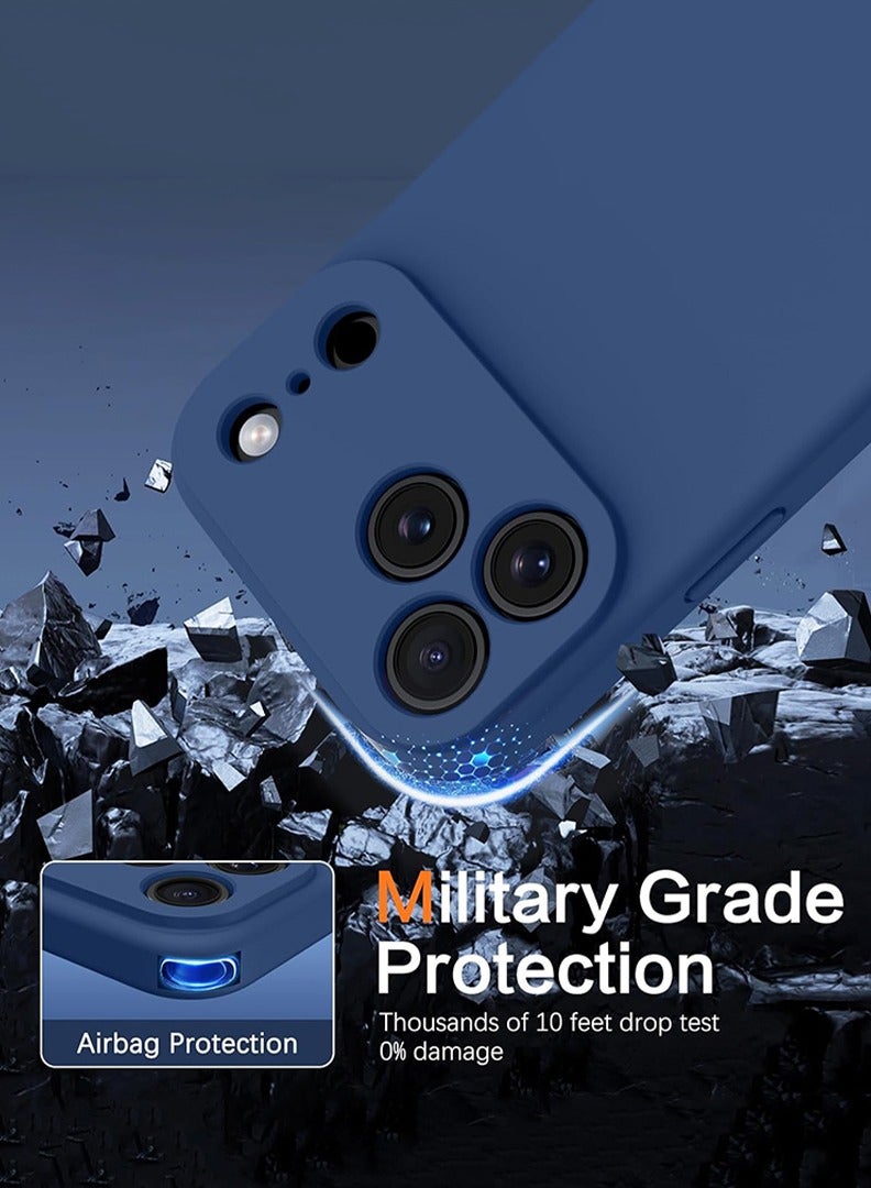 Case Up Compatible with Apple iPhone 17 Pro  Case, Soft  Premium Liquid Silicone 【Anti-Scratch Microfiber Lining】 Shockproof Protective Slim Phone Cover Blue - Image 3