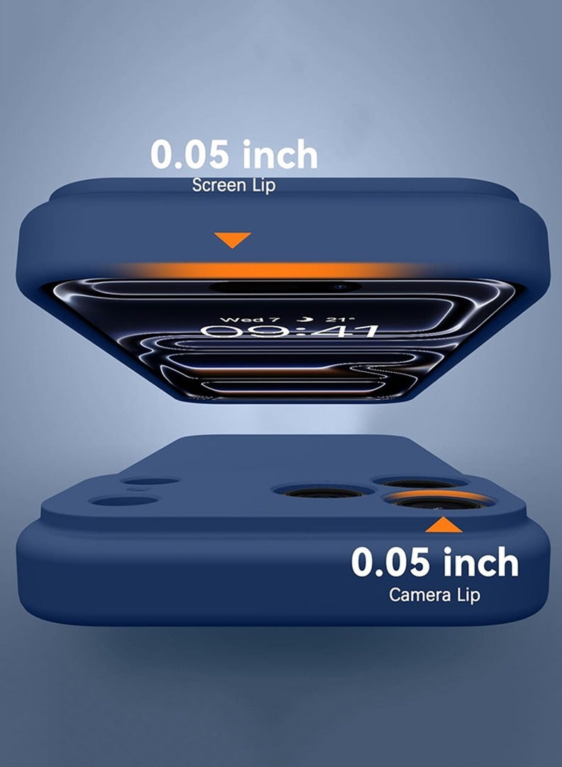 Case Up Compatible with Apple iPhone 17 Pro  Case, Soft  Premium Liquid Silicone 【Anti-Scratch Microfiber Lining】 Shockproof Protective Slim Phone Cover Blue - Image 4