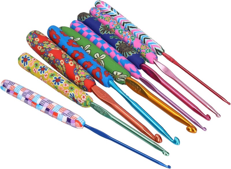 9Pcs Crochet Hook Set with Ergonomic Handles DIY Craft Accessories for Women - Image 1