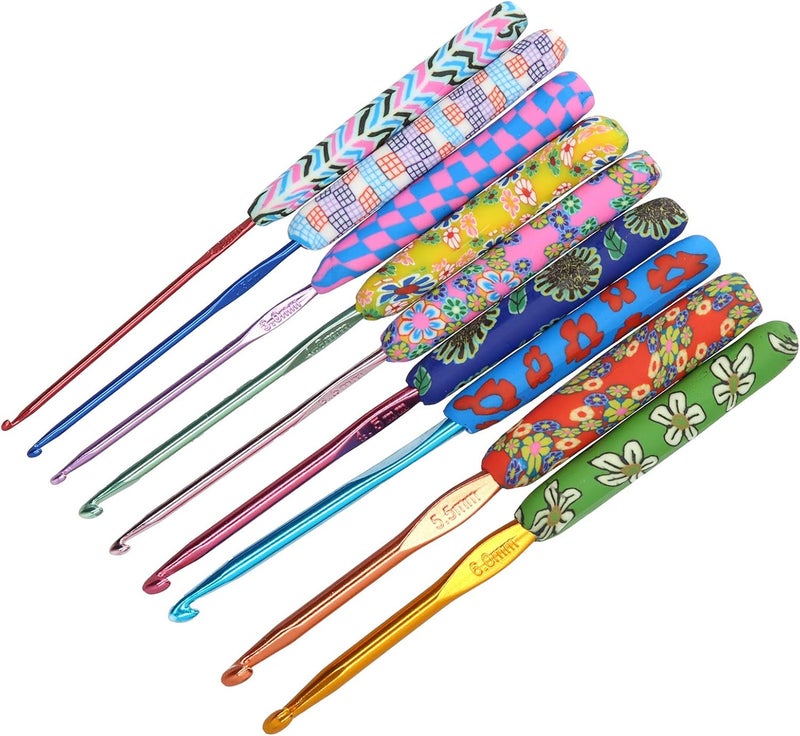 9Pcs Crochet Hook Set with Ergonomic Handles DIY Craft Accessories for Women - Image 2