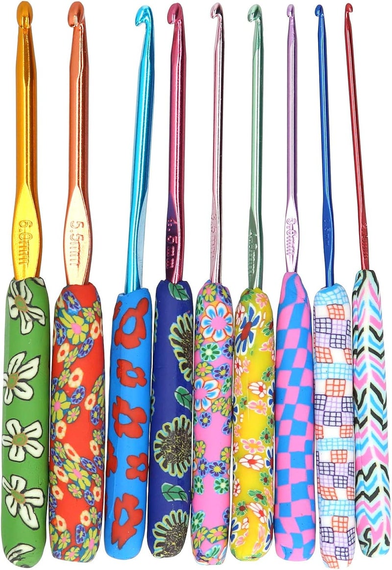 9Pcs Crochet Hook Set with Ergonomic Handles DIY Craft Accessories for Women - Image 5