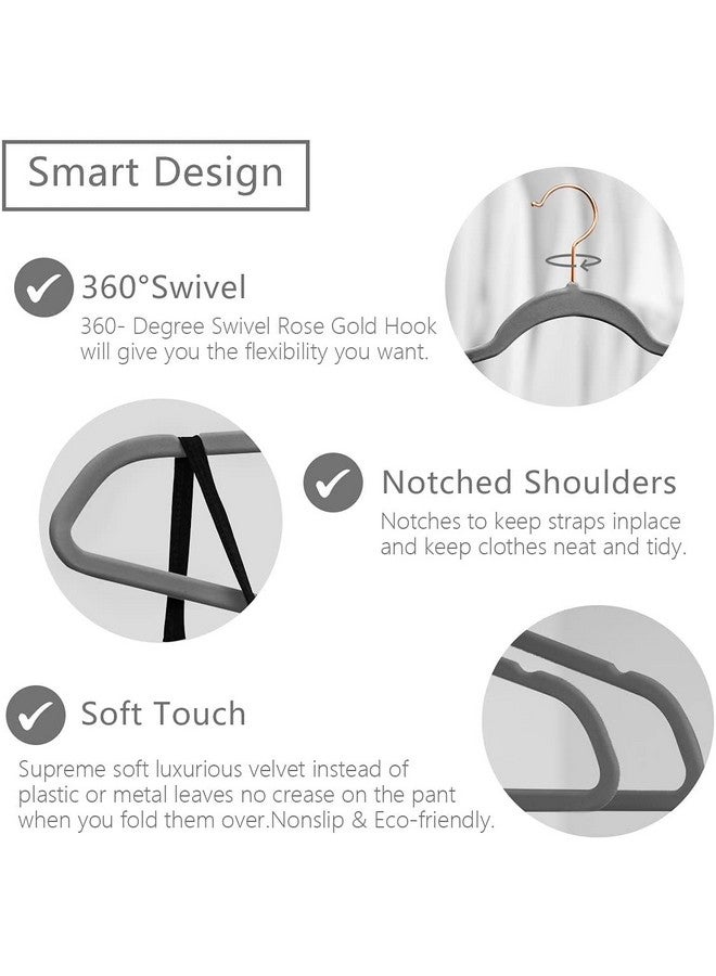 STAR WORK STAR WORK - Velvet Hangers Non-Slip Velvet Hangers Premium Suit Hangers Ultra Thin Space Saving 360 Degree Swivel Hook Clothes Hangers Velvet for Suits,Coats,Jackets,Pants,Dress (Grey, Pack of 20)  - Image 4