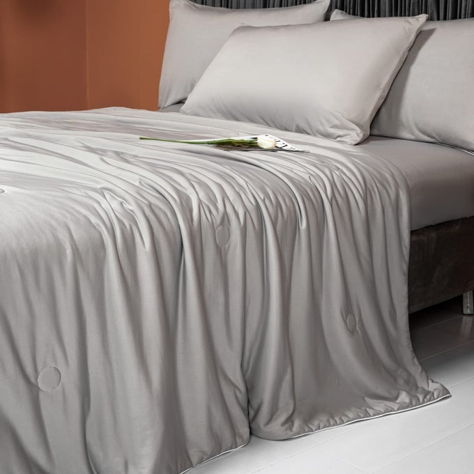 COOLING BLANKETS FOR HOT SLEEPERS COOL LIKE ICE CREAM BLANKET FOR SUMMER LIGHTWEIGHT DOUBLESIDED COOLING COMFORTER QUILT KING SIZE 90 X 108 GREY