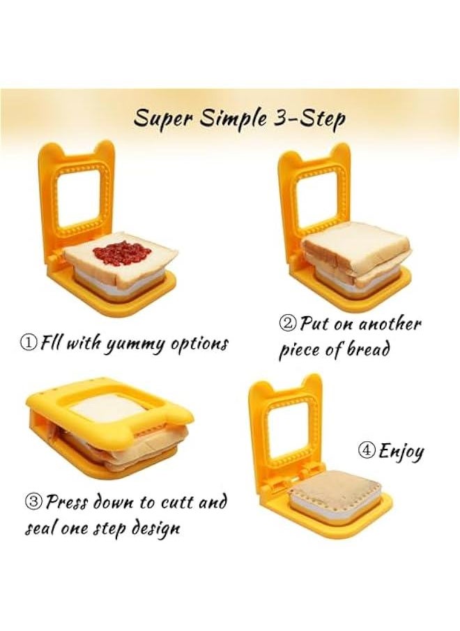 Generic - 2pcs Sandwich Cutter and Sealer, Uncrustable Sandwich Maker and Decruster Set, DIY Pocket Sandwiches, Great for Breakfast, Lunchbox and Bento Box - Image 1