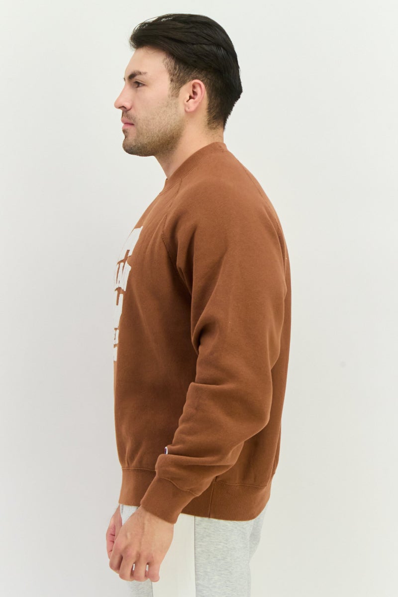 Champion Men Sportswear Fit Applique Logo Outdoor Sweatshirts, Brown - Image 2